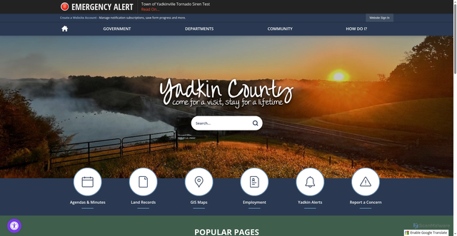Security scan screenshot of https://www.yadkincountync.gov/
