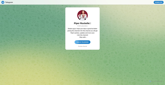 Security scan screenshot of https://t.me/officalpiperrockelle