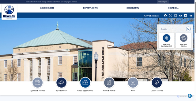Security scan screenshot of https://newnanga.gov/