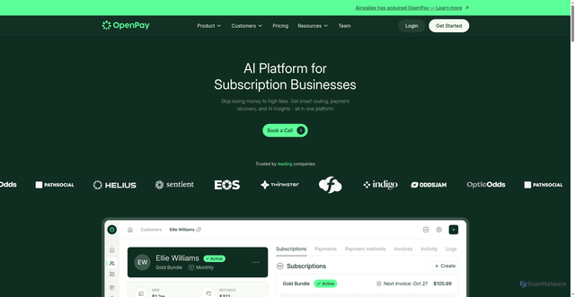 Security scan screenshot of https://getopenpay.com