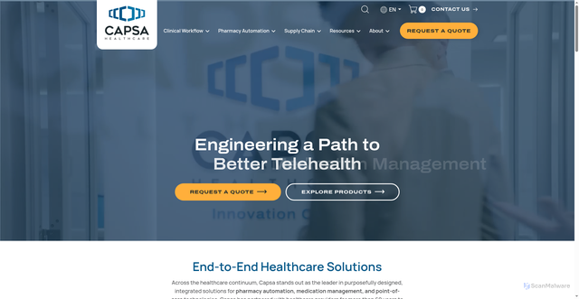 Security scan screenshot of https://capsahealthcare.com