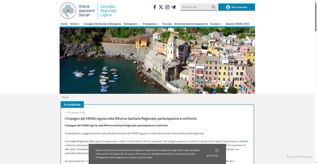 Security scan screenshot of https://www.oasliguria.org/