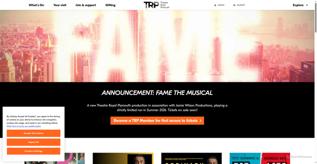 Security scan screenshot of https://theatreroyal.com/