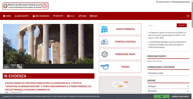 Security scan screenshot of https://www.odcectivoli.it/