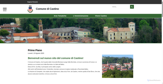 Security scan screenshot of https://www.comune.castino.cn.it/