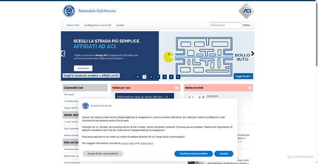 Security scan screenshot of https://ancona.aci.it/