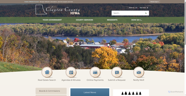 Security scan screenshot of https://claytoncountyia.gov/