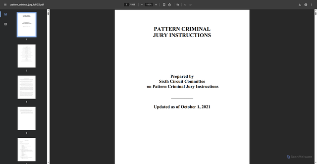 Security scan screenshot of https://www.ca6.uscourts.gov/sites/ca6/files/pattern_criminal_jury_full-22.pdf