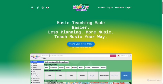 Security scan screenshot of https://musicplayonline.com