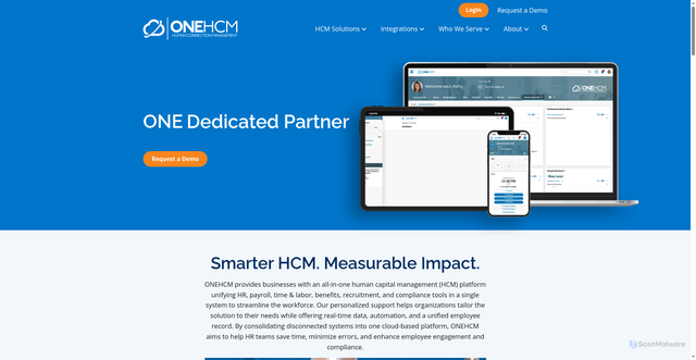 Security scan screenshot of https://onehcm.com