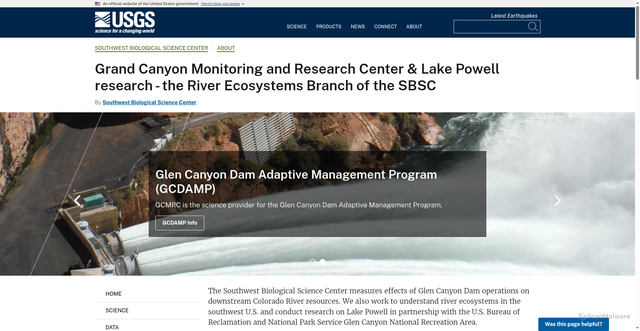 Security scan screenshot of https://www.usgs.gov/centers/sbsc/about/gcmrc