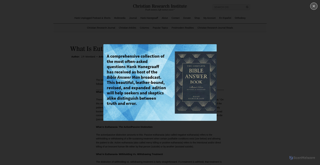 Security scan screenshot of https://www.equip.org/articles/what-is-euthanasia/