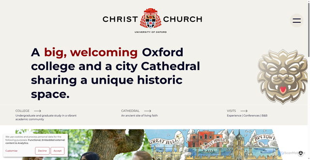 Security scan screenshot of https://www.chch.ox.ac.uk/