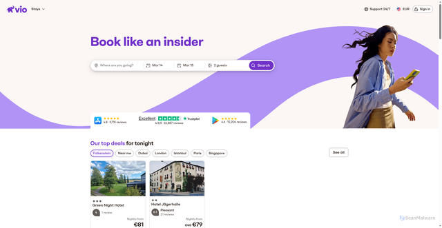 Security scan screenshot of https://www.vio.com