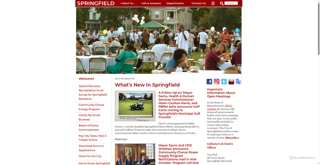 Security scan screenshot of https://www.springfield-ma.gov/cos/