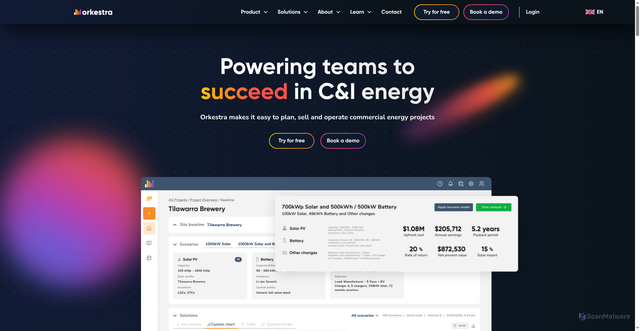 Security scan screenshot of https://orkestra.energy