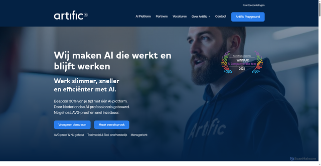 Security scan screenshot of https://artific.nl