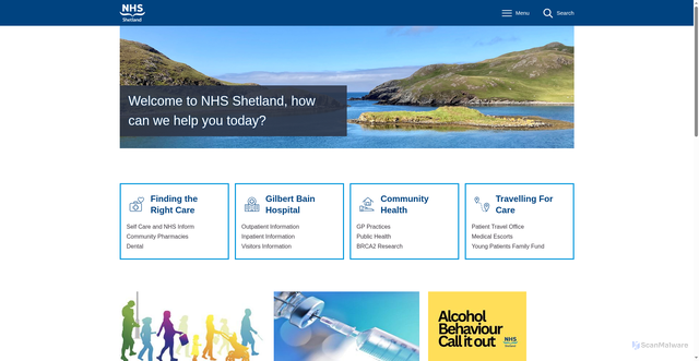 Security scan screenshot of https://www.nhsshetland.scot