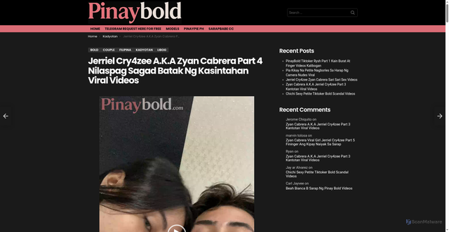 Security scan screenshot of https://pinaybold.com/jerriel-cry4zee-a-k-a-zyan-cabrera-part-4-nilaspag-sagad-batak-ng-kasintahan-viral-videos/