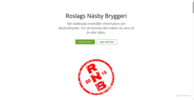 Security scan screenshot of https://xn--roslagsnsbybryggeri-nwb.se