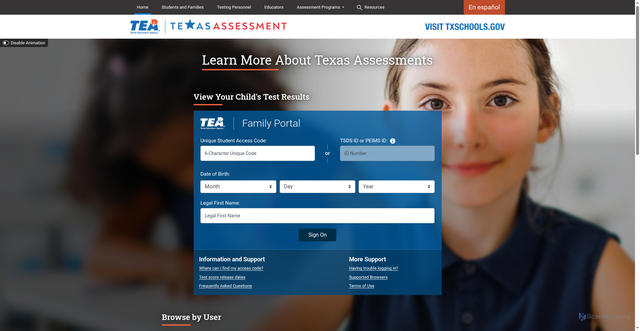 Security scan screenshot of https://www.texasassessment.gov:443/
