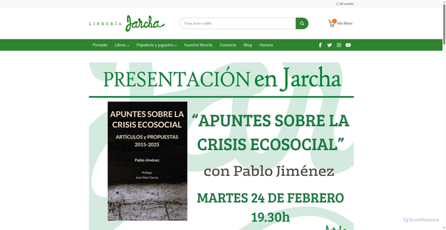 Security scan screenshot of https://libreriajarcha.es