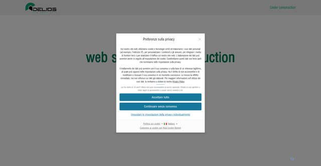 Security scan screenshot of https://delios-srl.it