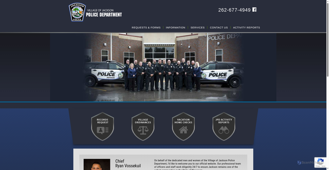 Security scan screenshot of https://jacksonpdwi.gov/