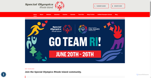 Security scan screenshot of https://specialolympicsri.org/