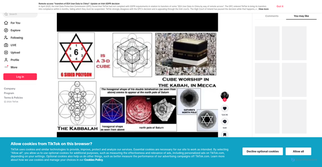 Security scan screenshot of https://vt.tiktok.com/ZS9c687pa/