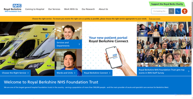 Security scan screenshot of http://www.royalberkshire.nhs.uk