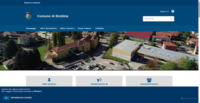Security scan screenshot of https://www.comune.brebbia.va.it/hh/index.php