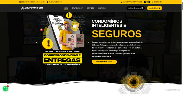 Security scan screenshot of https://unifortseguranca.com.br/