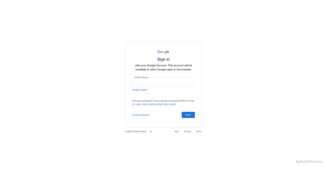 Security scan screenshot of https://accounts.google.com/