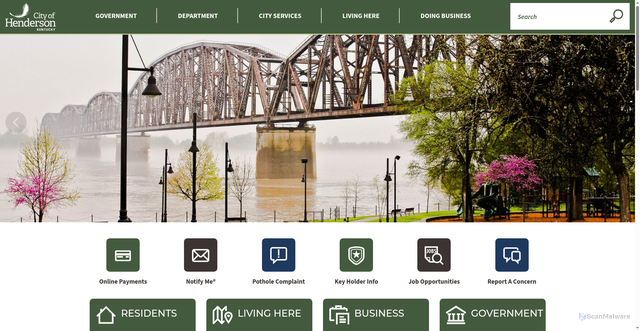 Security scan screenshot of https://hendersonky.gov/