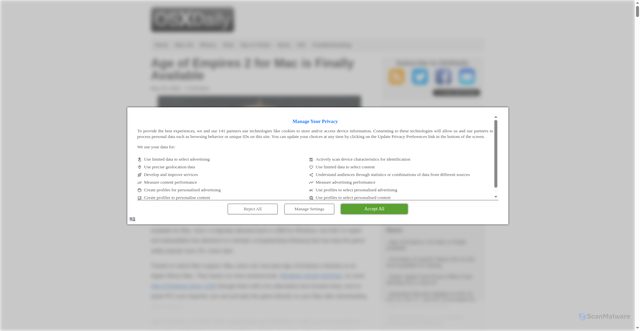 Security scan screenshot of https://cdn.osxdaily.com