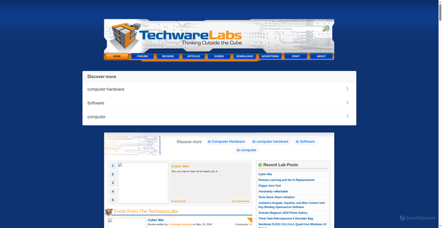 Security scan screenshot of https://techwarelabs.com
