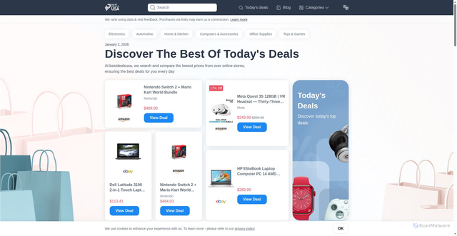 Security scan screenshot of https://www.bestdealsusa.com/