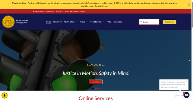 Security scan screenshot of https://dekalbgastatecourt.gov/