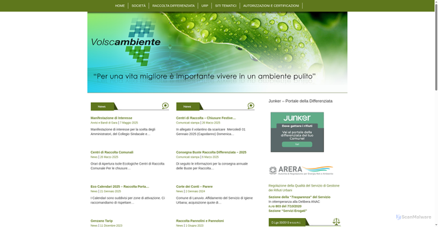 Security scan screenshot of https://www.volscambiente.it/