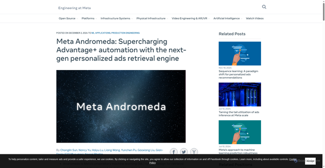 Security scan screenshot of https://engineering.fb.com/2024/12/02/production-engineering/meta-andromeda-advantage-automation-next-gen-personalized-ads-retrieval-engine/