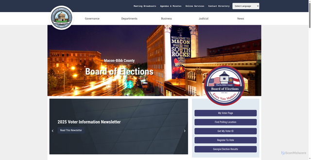 Security scan screenshot of https://www.maconbibb.us/board-of-elections/