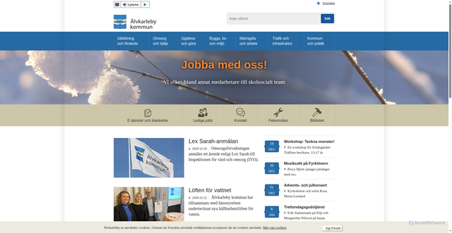 Security scan screenshot of https://www.alvkarleby.se/