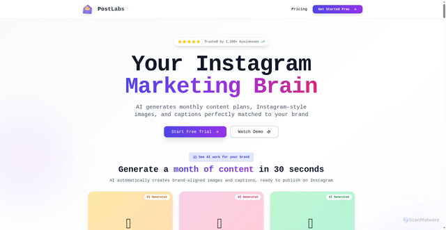 Security scan screenshot of https://postlabs.online/