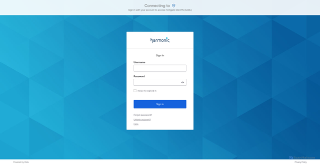 Security scan screenshot of https://01vpn-cn.harmonicinc.com