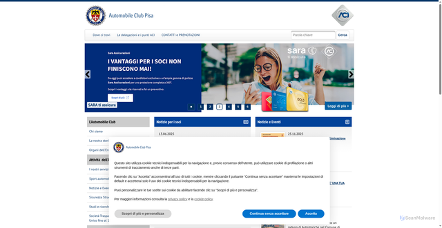 Security scan screenshot of https://pisa.aci.it/