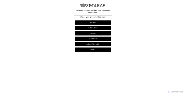 Security scan screenshot of https://oh.zenleafdispensaries.com