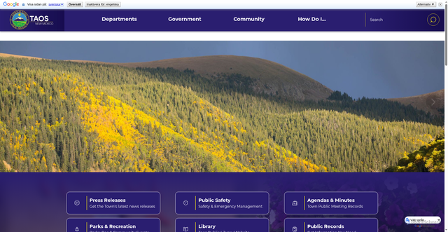 Security scan screenshot of https://taosnm.gov/