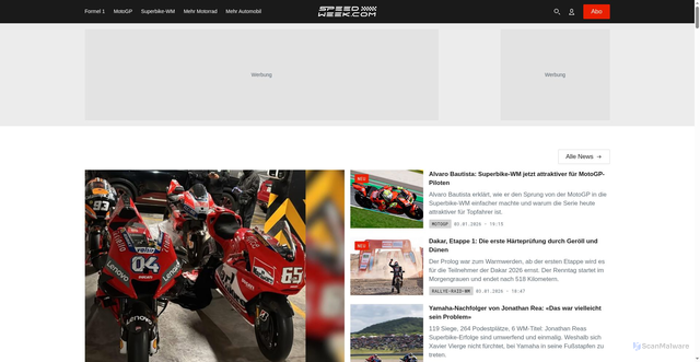 Security scan screenshot of https://www.speedweek.com
