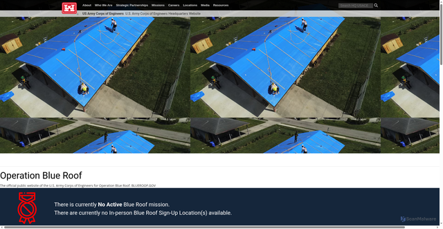 Security scan screenshot of https://www.blueroof.gov/